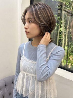 透明感カラーと丸みショート【和泉市】
